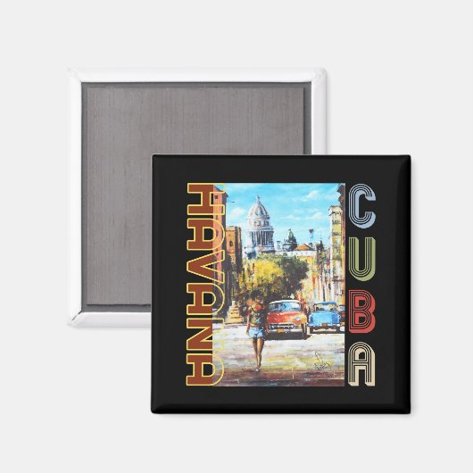 Havana Cuba Fine Art - National Hauptstadt Magnet (Vorderseite/Rückseite)