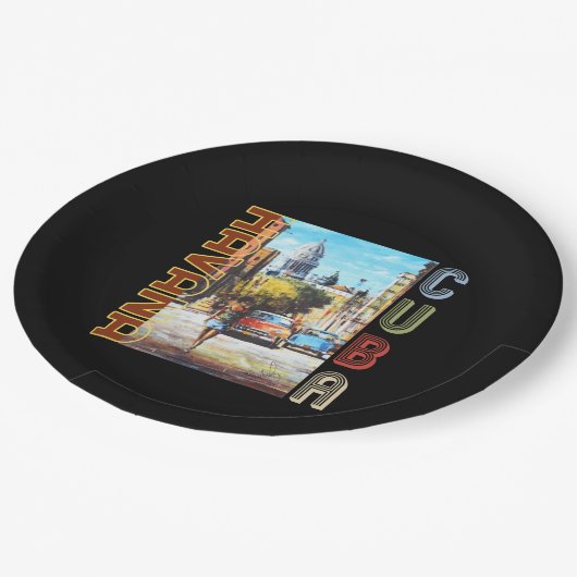 Havana Cuba Fine Art - National Hauptstadt Pappteller (Schrägansicht)