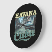 Havana Cuba Graffiti Street Art - Liebe Habana Große Wanduhr (Winkel)