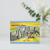 Havana Cuba Greetings Postcard Postkarte (Stehend Vorderseite)