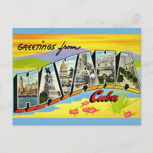 Havana Cuba Greetings Postcard Postkarte (Vorderseite)