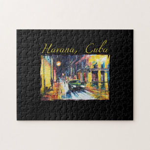 Havana Cuba - Habana Vieja Night Scene Puzzle