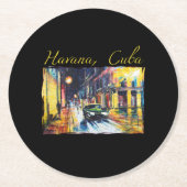 Havana Cuba - Habana Vieja Night Scene Runder Pappuntersetzer (Vorderseite)