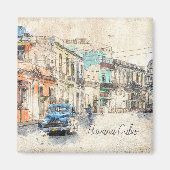 Havana Cuba Illustration Magnet (Vorne)