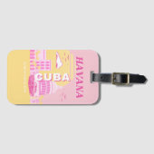 Havana Cuba Pink Preppy Art Gepäckanhänger (Vorderseite (Horizontal))