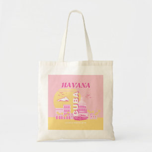 Havana Cuba Pink Preppy Art Tragetasche