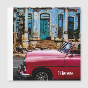Havana Cuba Red Vintage Car Magnetkarte