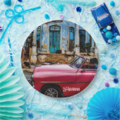 Havana Cuba Red Vintage Car Pappteller (Party)