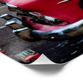 Havana Cuba Red Vintage Car Poster (Ecke)