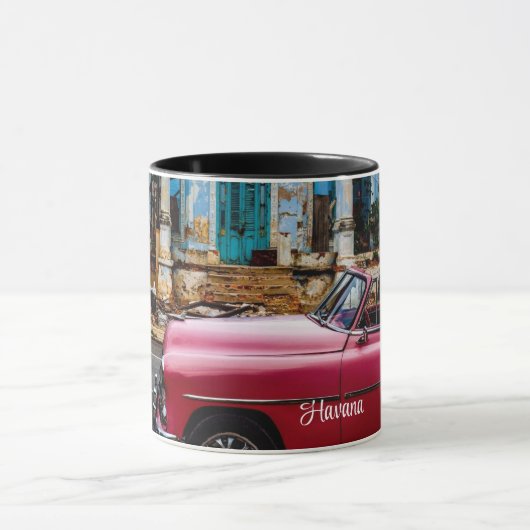 Havana Cuba Red Vintage Car Tasse (Zentrum)