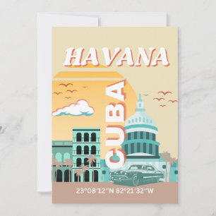 Havana Cuba Retro Art Feiertagskarte