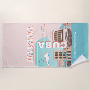 Havana Cuba Retro Art Strandtuch