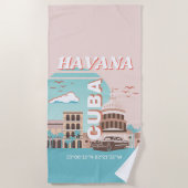 Havana Cuba Retro Art Strandtuch (Vorderseite)