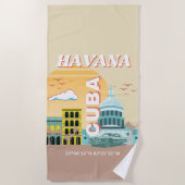 Havana Cuba Retro Art Strandtuch (Vorderseite)
