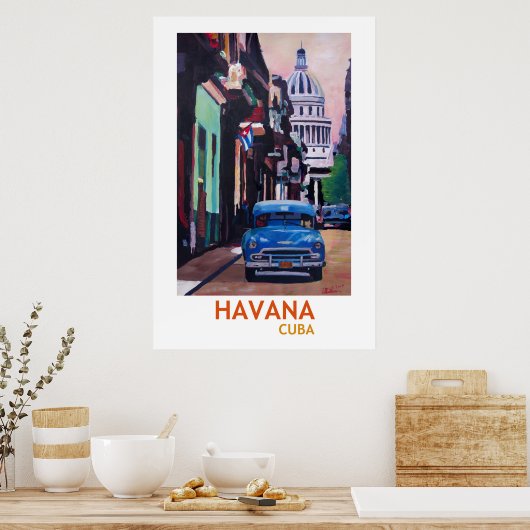 Havana Cuba - Retro Style Poster II (Küche)