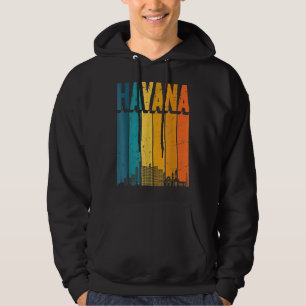Havana Cuba Retro Vintag Sunset Skyline Havana Hoodie