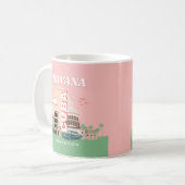 Havana Cuba Retro Vintage Kunst Kaffeetasse (Vorderseite Links)