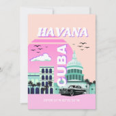 Havana Cuba Rosa Feiertagskarte (Vorderseite)