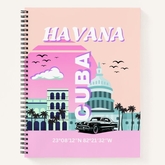 Havana Cuba Rosa Notizblock (Vorderseite)