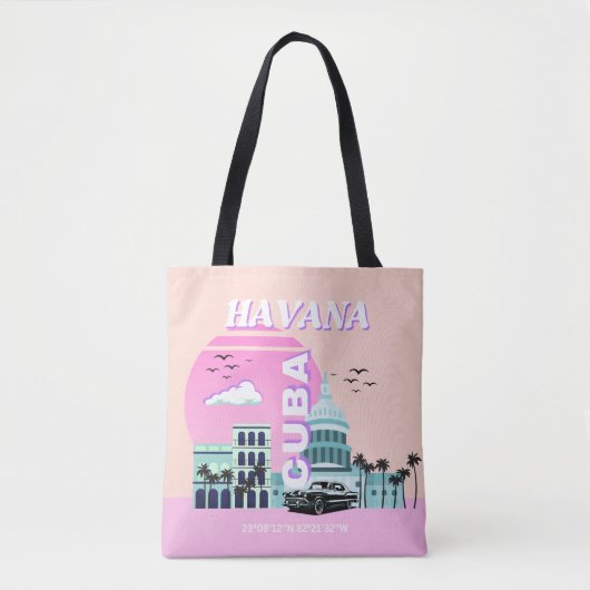 Havana Cuba Rosa Tasche (Vorderseite)
