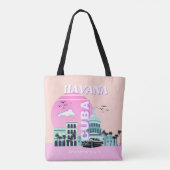Havana Cuba Rosa Tasche (Rückseite)