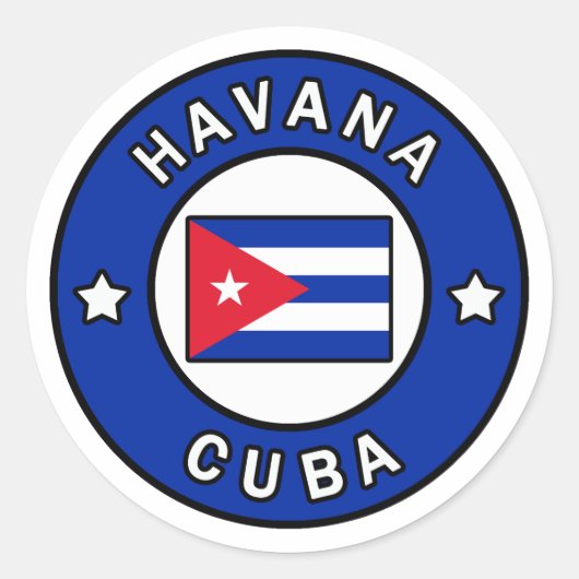 Havana Cuba Runder Aufkleber (Vorderseite)