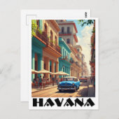 Havana Cuba Vintage Car Postkarte (Vorne/Hinten)