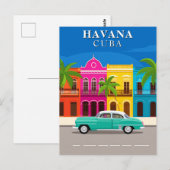 Havana Cuba Vintage Reisewagen Postkarte (Vorne/Hinten)