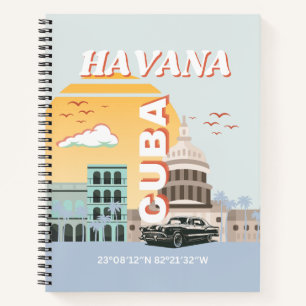 Havana Cuba Vintage Travel Art Collection Notizblock