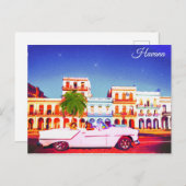 Havana Cuba Watercolor Travel Postkarte (Vorne/Hinten)