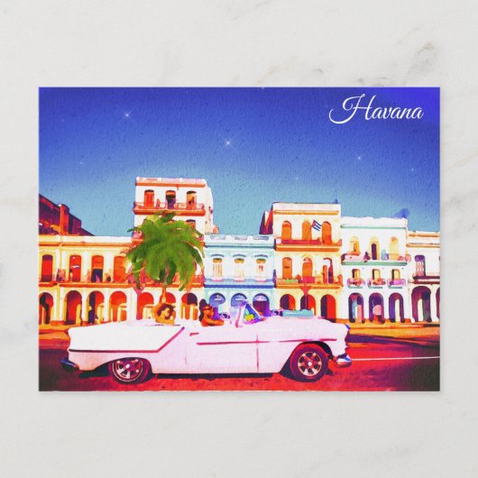 Havana Cuba Watercolor Travel Postkarte (Vorderseite)