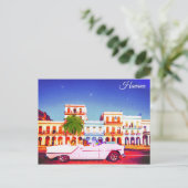Havana Cuba Watercolor Travel Postkarte (Stehend Vorderseite)