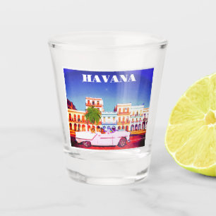 Havana Cuba Watercolor Travel Schnapsglas