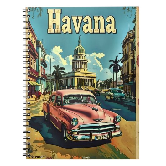 Havana Dreams: Vintage Car Notizblock (Vorderseite)
