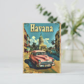 Havana Dreams: Vintage Car Postkarte (Stehend Vorderseite)