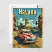 Havana Dreams: Vintage Car Postkarte (Vorne/Hinten)