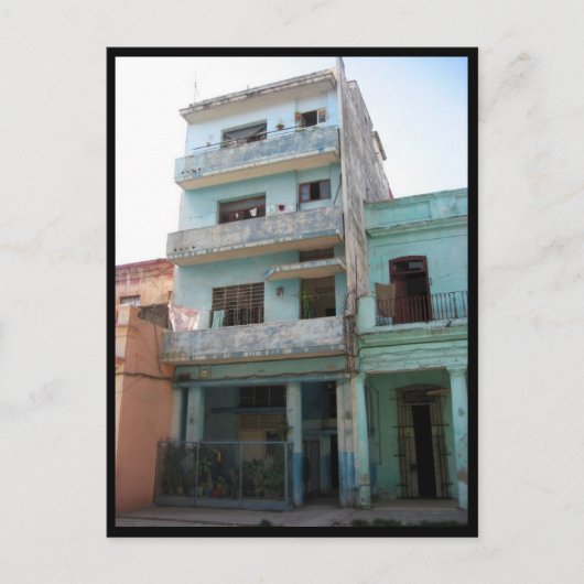Havana Gebäude grün Postkarte (Vorderseite)