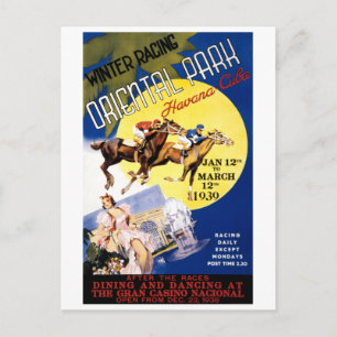 Havana Horse Racing Vintage Travel Poster Postkarte