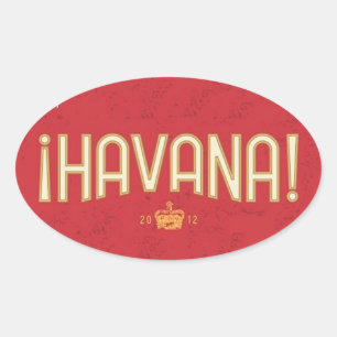 Havana-Kronen-Aufkleber Ovaler Aufkleber