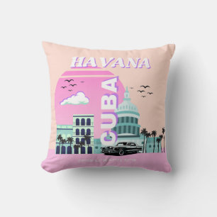 Havana Kuba Pink Reise Kunst Kissen