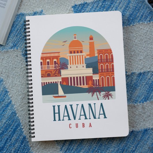Havana Kuba Vintag Minimal Retro Travel Notizblock