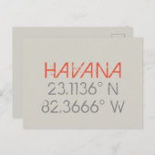 Havana Longitude Latitude Postkarte (Vorne/Hinten)