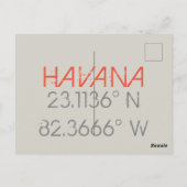 Havana Longitude Latitude Postkarte (Rückseite)