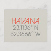 Havana Longitude Latitude Postkarte (Vorderseite)