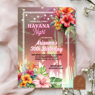 Havana Night Adult zum Geburtstag Einladung