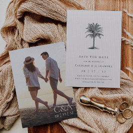 Havana Palm | Elegantes Vintages Palm Tree Foto Save The Date