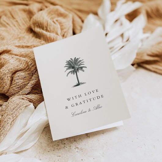 Havana Palm | Hochzeit von Vintagen Palmen Dankeskarte