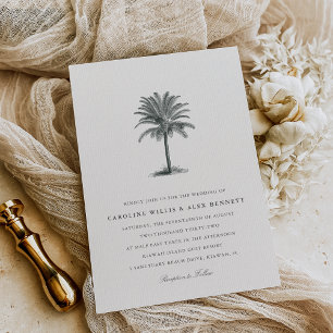 Havana Palm Hochzeit von Vintagen Palmen Einladung