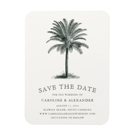 Havana Palm Save the Date Magnet (Vertikal)