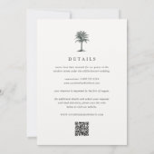 Havana Palm | Vintager Palmenbaum auf einer Hochze Einladung (Rückseite)